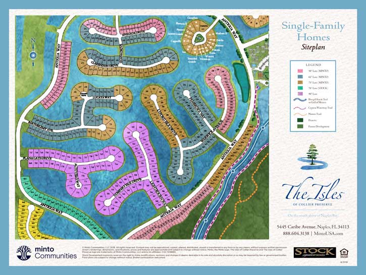 Community Plan of Isles of Collier Preserve of Naples Florida Minto